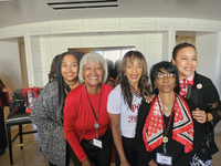 Chapter members smiling together