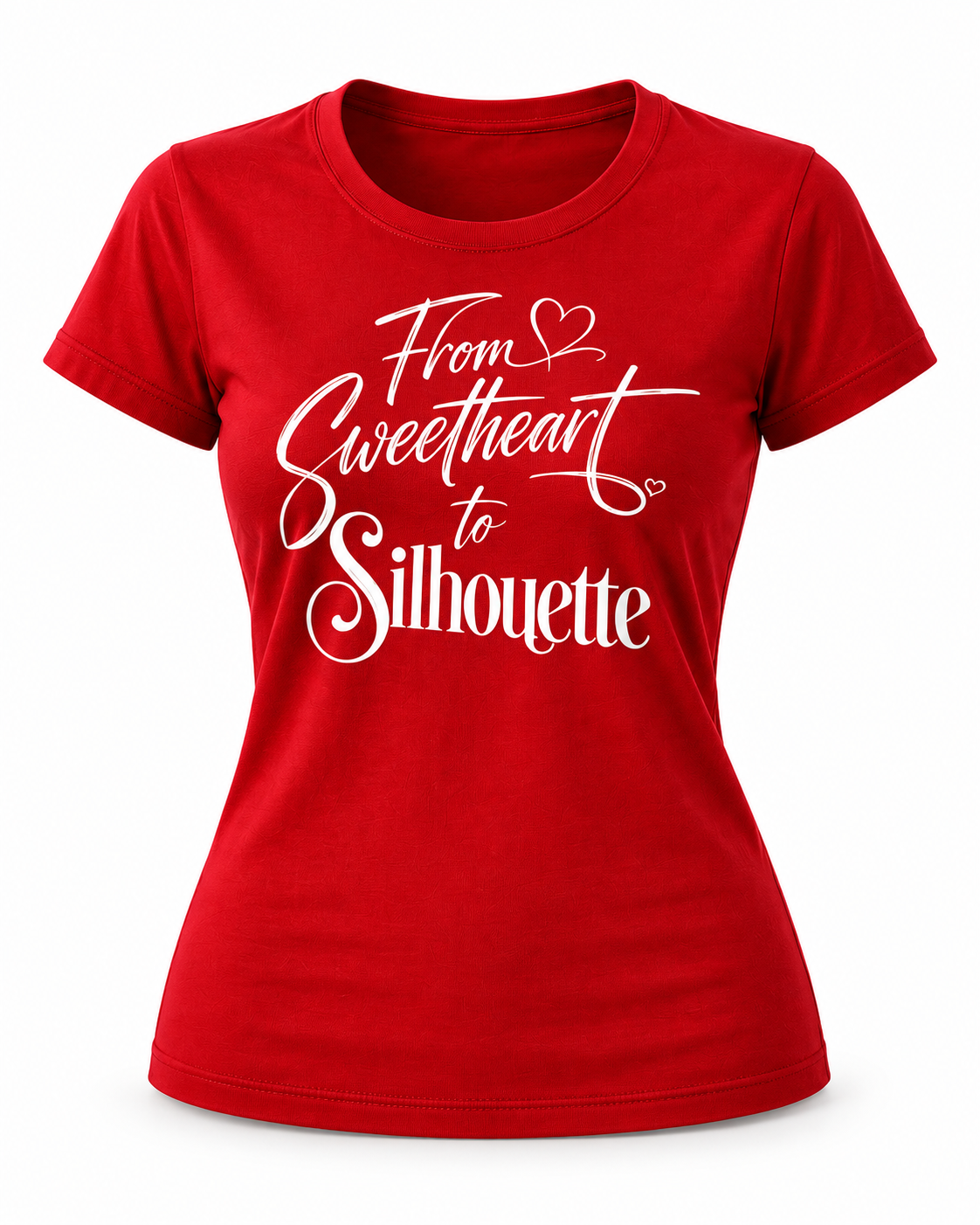 Red fitted women's From Sweetheart to Silhouette T-shirt